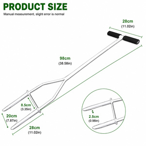 Aérateur <span class=keywords><strong>de</strong></span> <span class=keywords><strong>pelouse</strong></span> JH-Mech personnalisé, robuste, à double griffe, à pédale, à longue tige, à dents creuses, pour utilisation debout - Product Image 2