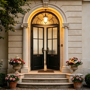 Porte française en aluminium durable de haute qualité, style européen moderne, Alufront NFRC AS2047, pour allée de jardin - Product Image 2