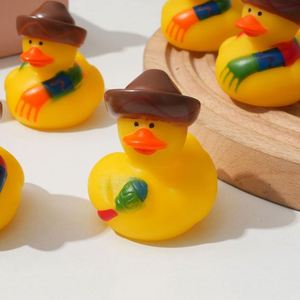Little Yellow Style Winter Duck <b>Bath</b> Toy 2-Inch Plastic Hat Scarf for Baby Play in Water - Product Image 4