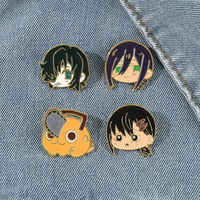 Broche en émail personnalisée style Q, motif démon tronçonneuse de dessin animé, pour sacs et accessoires vestimentaires, vente en gros