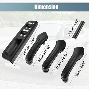 Volkswagen <b>Window</b> Switch <b>Panel</b> Bezel Door Handle Trim Set Carbon Fiber Textured Black Gray Beige ABS Material - Product Image 4