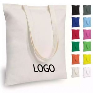 Eco Friendly Plain <b>Canvas</b> Cotton Medium Tote Bag with Zipper and Custom Logo Fashion Beach <b>Shopper</b> Bag - Product Image 1