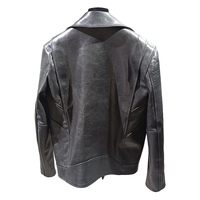 MOQ : 1 pièce |   Personnalisable : Nouvelle veste en cuir pour homme, automne 2025, style motard, en peau d'agneau, fermeture éclair diagonale, doublée et imprimée