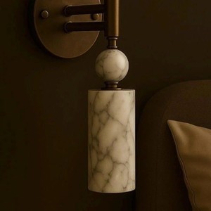 Modern Copper <b>Wall</b> Lamp <b>With</b> Marble Shade Led <b>Light</b> For Bedroom Living Room Entrance Hallway Stairwell Decor - Product Image 3