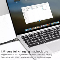 Câble tressé USB4 USB-C vers C Gen3.2, charge rapide PD, transmission vidéo HD 8K 60Hz, connecteur métallique pour ordinateur portable