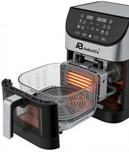 ANBOLIFE <span class=keywords><strong>2023</strong></span> Freidora de Aire Digital Inteligente de Vidrio de 6L y 1600W, Nueva, Económica, Directo de Fábrica, con Logotipo Personalizado, <span class=keywords><strong>para</strong></span> Uso Doméstico y Comercial - Product Image 3