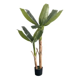 150cm 180 240 300 저렴한 큰 나무 여행자 장식 바나나 실내 가짜 식물 인공 나무 Arboles 녹색 식물 화분