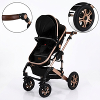 Poussette convertible quatre roues avec fonctions assise et couchée, légère, pliable, haute vue, 3-en-1