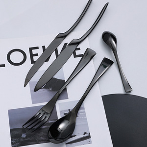 Ensemble de couverts à steak occidentaux Jin Huizhen, acier inoxydable 304, poli miroir, couteau, fourchette et cuillère - Product Image 4