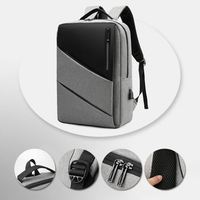 Sac à dos pour ordinateur portable tendance et imperméable, antivol, pour hommes et femmes, avec logo personnalisé, USB, sac d'école