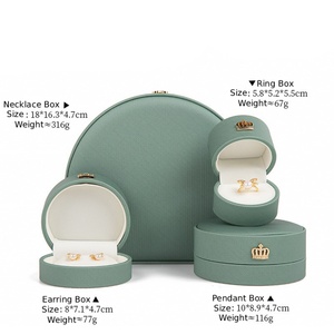 High-end Custom logo PU Leather Jewelry <b>Gift</b> Packaging Set <b>Boxes</b> for Luxury Jewellery - Product Image 6