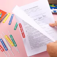 Clip de reliure en plastique A4 Shlan à deux trous, modèle 105, 80 mm, emballage en boîte, boucle de reliure et perforateur