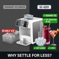 Máquina para Hacer Cubitos de Hielo y Smoothies 2 en 1, con Compresor Solar, Portátil, Cubos de Hielo Cuadrados de 16 mm, para Hoteles, Hogares y Cócteles
