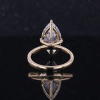 Bague de fiançailles solitaire Starsgem en or massif 18 carats avec diamant de laboratoire taille marquise de luxe