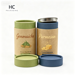 Caja de Embalaje de Tubo de Papel de Grado Alimenticio Personalizada con Tapa para Té, Café en Polvo, Especias, Embalaje de Regalo, Logotipo Personalizado Impreso - Product Image 2