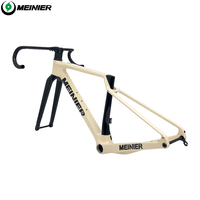 Cadre de vélo de gravier en carbone 142x12mm essieu frein à disque cadre de cyclocross avec guidon intégré ensemble de cadre de vélo de route
