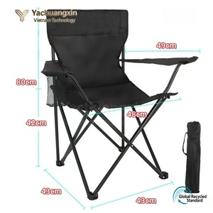 Silla Plegable Roja para Camping, Muebles de Jardín de Tela Oxford, Estilo Casual, Diseño Contemporáneo, Estructura de Hierro - Product Image 6