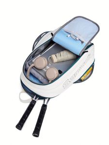 Sac de tennis portable en nylon imperméable personnalisé grande capacité avec compartiment dédié indépendant pour raquettes de badminton et chaussures de sport - Product Image 5