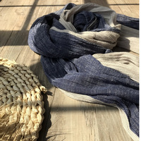 Nouveau Foulard Hijab Artistique en Coton Tendance pour Femmes Adultes – Léger, Coupe-Vent, Dégradé, Style Coréen, Châle Doux et Élégant