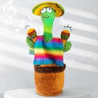 Cactus parlant et chantant répétitif, jouet et décoration d'intérieur pour bébés garçons et filles, idéal pour le temps sur le ventre, cactus dansant