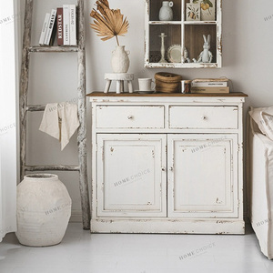 Nordic <strong>Retro</strong> White Home Furniture Solid Wood Drawers 2 Doors European Vintage Designs Living Room Cabinet <strong>Sideboard</strong> - Product Image 6
