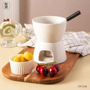 Poêle en céramique DF1106 pour chocolat, 10,3 cm, blanche, résistante à la chaleur, sans fumée, pour faire fondre le beurre de cacao - Product Image 4