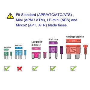 Mini <span class=keywords><strong>12V</strong></span> cầu chì tap add-A-Circuit Adapter Kit cấu hình thấp micro2 Mini ATS cầu chì chủ cho xe ô tô xe tải thuyền làm PVC cách nhiệt - Product Image 5