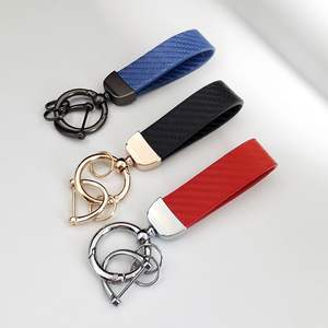Factory Direct Sedex Certified Custom Logo Leather Car Keychain with Metal Ring Durable Gift Keychain