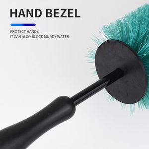 Spazzola per Pulizia Auto con Manico Lungo Curvo per <span class=keywords><strong>Motore</strong></span> e Cerchioni, Spazzola per Fessure con Setole per Pulizia Ruote Auto - Product Image 4