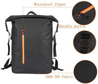 Sac à dos étanche à enroulement pour ordinateur portable, sac de voyage décontracté, sac à dos de jour, sac de mode d'affaires, logo personnalisé, polyester