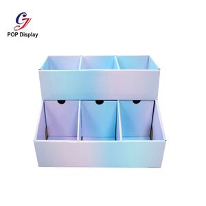 2 tepsi toptan özel sayaç ekran kağıt kutuları oluklu karton masa üstü standı için promosyon kozmetik krem makyaj - Product Image 3