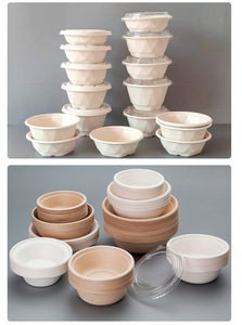 Envase Biodegradable para Comida para Llevar, Caja Bento para Comida Rápida, Caja de Papel para Almuerzo de Pulpa de Paja de Trigo - Product Image 3