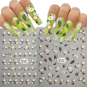 Adesivi per Unghie 5D 3D con Cartoni Animati in Rilievo, Piccoli Fiori di Tulipano Freschi in Plastica per Decorazione Unghie Fai-da-Te - Product Image 5