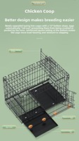 Cage à poules domestique grande capacité pour l'élevage de canards, oies, cailles avec plateau à œufs, installation facile, cage à poules en fer