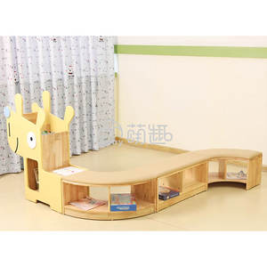 Ensemble de mobilier scolaire moderne en bois sur le thème de la forêt Moetry <span class=keywords><strong>pour</strong></span> la salle de classe de la maternelle, espace de lecture, armoire - Product Image 6