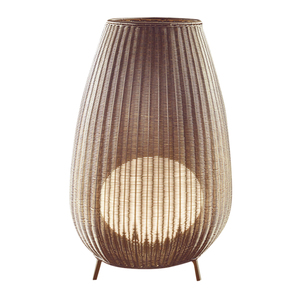 Lampe de sol en rotin moderne pour l'extérieur, avec climatisation ou batterie Li-ion de 10000 mAh, rechargeable, étanche IP65, pour la plage, le jardin - Product Image 1