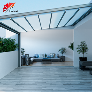 Pérgola de Aluminio, Gazebo para Exteriores, Retráctil, Impermeable, para Jardín, Montada en la Pared, con Cubiertas de PVC Impermeables - Product Image 2