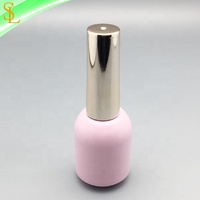 Flacon en verre rose rond fantaisie de 11 ml pour vernis à ongles gel UV, avec bouchon or rose et pinceau plat pour sérigraphie