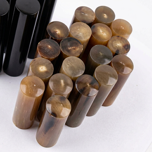 Rouleaux de corne de buffle noire polie, forme ronde, matériau organique durable, décoration intérieure, artisanat naturel - Product Image 1