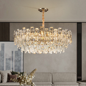 Lampadario Moderno di Lusso a LED in Cristallo Classico Lampada a Sospensione <span class=keywords><strong>per</strong></span> Villa Hotel Matrimoni <span class=keywords><strong>Soggiorno</strong></span> Luce Pendente ad Altezza Regolabile - Product Image 2