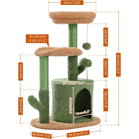 Vente en gros, tour de chat personnalisée, corde de sisal naturel enveloppée de cactus vert à gratter, jouets d'arbre d'escalade pour petit chat