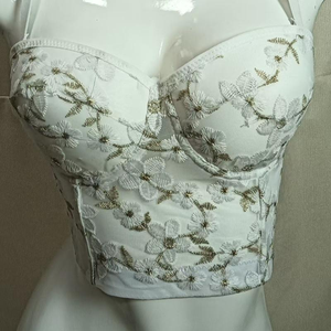 Corsé de Moda para Mujer, Tipo <span class=keywords><strong>Fiesta</strong></span>, con Malla, Estampado Floral, de Encaje y Lentejuelas, <span class=keywords><strong>Top</strong></span> Bralette, Korset para Mujer - Product Image 5