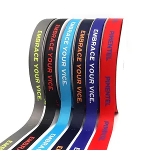 Cheap Factory Wholesale 196 Colors 3/4inches Customized Name Ribbons With Logo Custom Printed Grosgrain Ribbon
