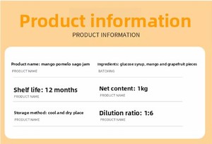 ครีม<span class=keywords><strong>มะม่วง</strong></span><span class=keywords><strong>สาคู</strong></span>พรีเมียม 1 กก. แช่เย็น พร้อมใช้ รสส้มโอ เนื้อข้น เหมาะสำหรับชานมไข่มุกและของหวาน วัตถุดิบสำหรับร้านค้า - Product Image 3