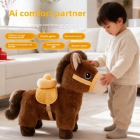 Poupée Cheval en Peluche Électrique Intelligente à IA pour Enfants, Chante, Danse, Marche, en Coton PP, Adorable, pour les 14 ans et plus