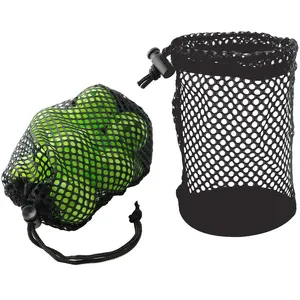 bolsa de malha de nylon leve para armazenamento de bolas de golfe com cordão