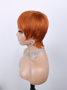 Pelucas <span class=keywords><strong>de</strong></span> Cabello Humano <span class=keywords><strong>Rubio</strong></span> al por Mayor con Flequillo, Cabello Virgen Vietnamita Crudo, Corte Pixie Bob Corto, Peluca sin Pegamento Hecha a Máquina - Product Image 6