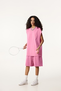 กางเกงขาสั้นลำลองลายโลโก้แบบกำหนดเองสำหรับผู้ชาย สีน้ำเงินอเมริกัน ผ้าฝ้ายแท้ กางเกงวอร์มห้าส่วน เอวสูง ผ้าฝ้าย 100% สีพื้น - Product Image 5