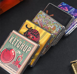 Accessoires de cigarettes grossières 20-pack boîte à cigarettes en cuir Pu imprimé double face pour hommes et femmes - Product Image 3