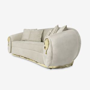 Grande divano in pelle Set moderno soggiorno mobili <span class=keywords><strong>artigianato</strong></span> italiano con accenti di tessuto - Product Image 4